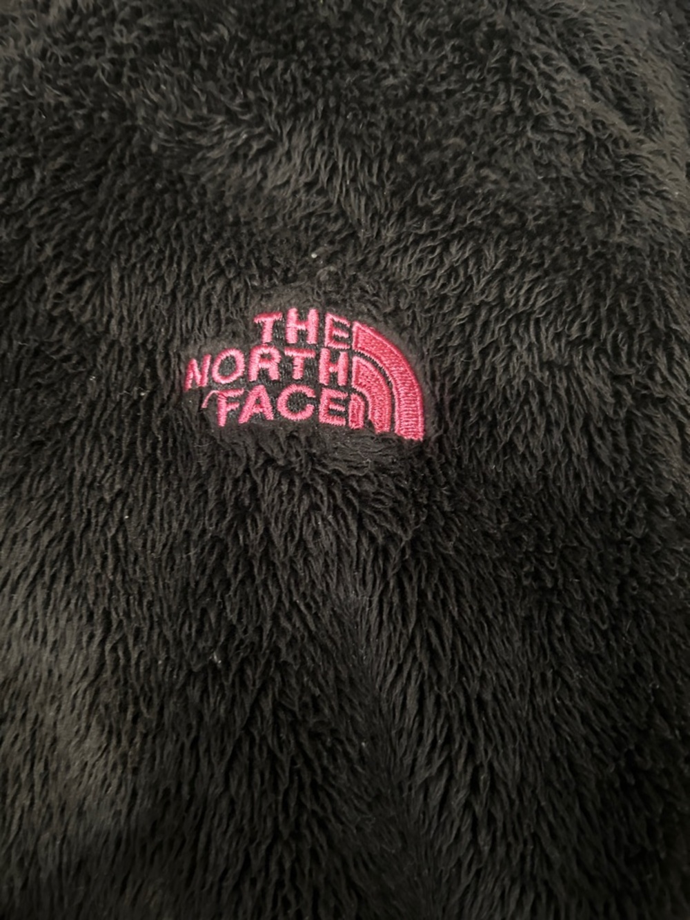 The North Face Black Fleece Jacket with Pink Logo and Ribbon - Picture 3 of 6